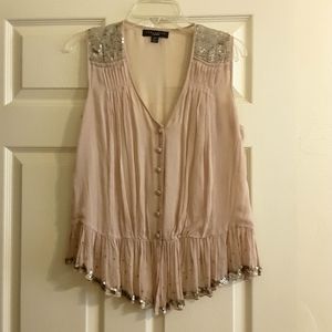 Sanctuary Cream Sequined Top